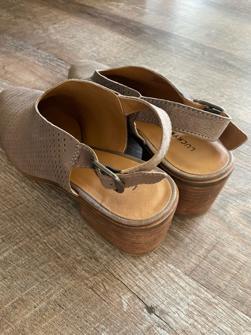 Lucky Brand Taupe Perforated Slingback Flats - Picture 5 of 6